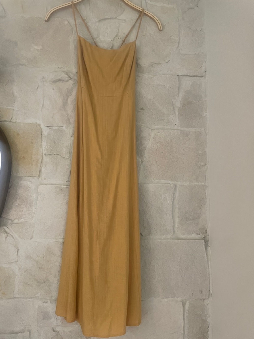 Sunday in Brooklyn Mustard Maxi Dress with Spaghetti Straps - XS